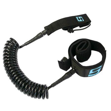 SURFSTOW Sup Leash Coiled Ankle, Black - 10 ft. 50122